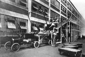 An Experimental Attempt by Ford to automate the process of adding the body to the frame.